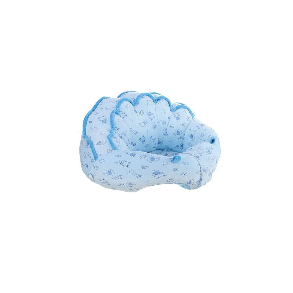 (Have been filled with Cotton(Blue)) Blue Pink Color Kids Baby 360 Comfortable Support Seat Plush Sofa Learning To Sit Chair Cushion Toy for Gift