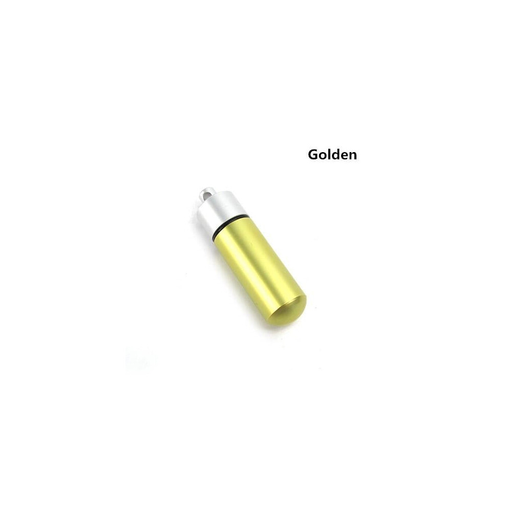 (Golden) Aluminum Bottle Waterproof Tank Life-saving Equipment Keychain EDC Tool