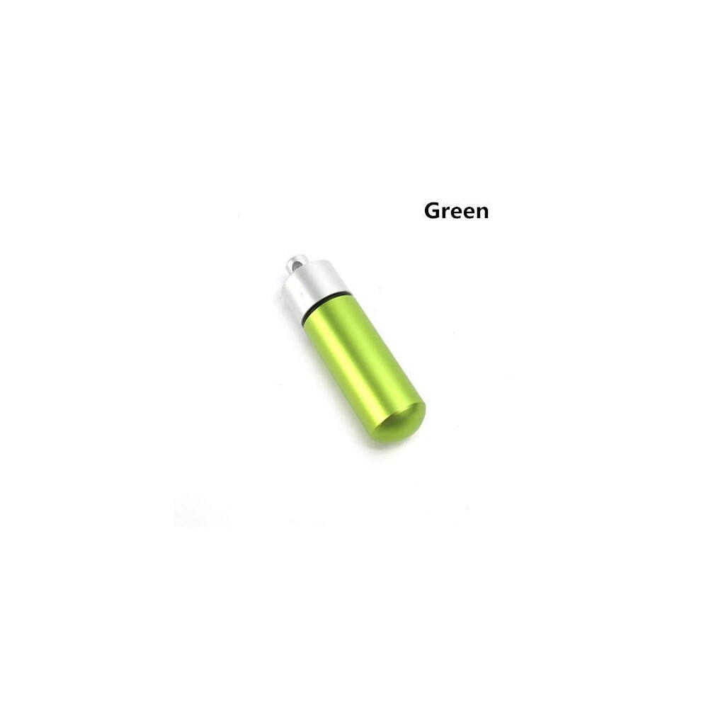 (Green) Aluminum Bottle Waterproof Tank Life-saving Equipment Keychain EDC Tool