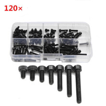 M3CH5 M3 Carbon Steel Allen Bolt 5-20mm Hex Socket Cap Screw Metric Assortment Kit 120pcs
