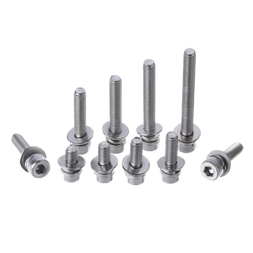 88Pcs M5 Hex Socket Knurled Cap Head Screw 304 Stainless Steel Bolt Assortment Set