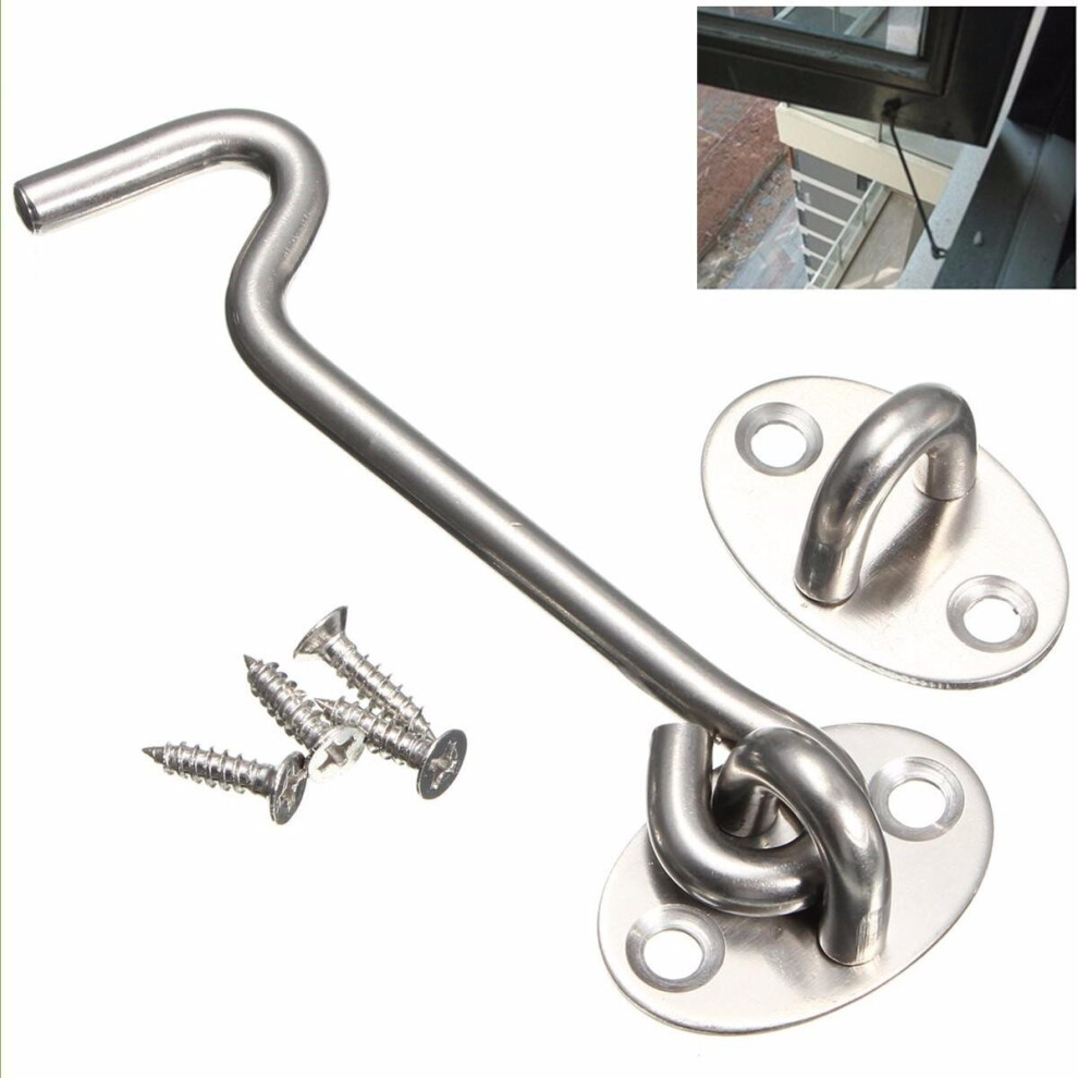 3 Inch Stainless Steel Cabin Hook And Eye Shed Gate Door Window Latch 3654659443564