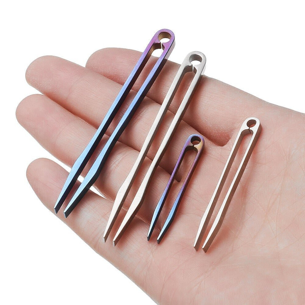 (Purple, S) Titanium Alloy Mini Tweezer Portable Emergency CNC Clip Tool