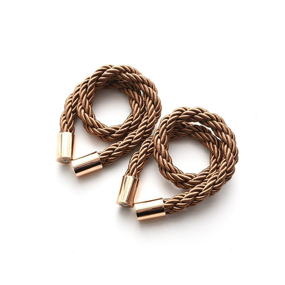 (Light Coffee) Magnetic Curtain Tiebacks Clips - Window Tie Backs Holders For Home Office Decorative Rope Holdbacks Classic Design