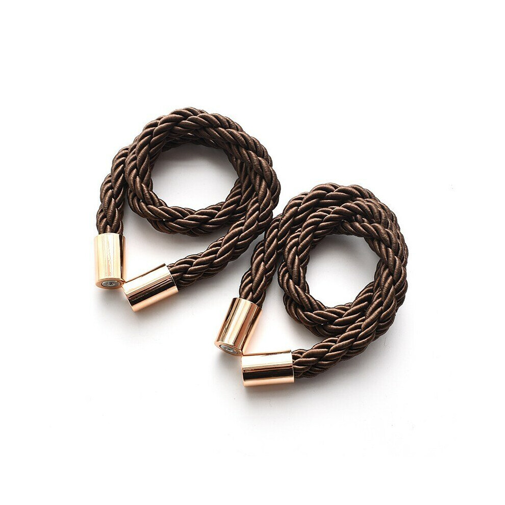 (Deep Coffee) Magnetic Curtain Tiebacks Clips - Window Tie Backs Holders For Home Office Decorative Rope Holdbacks Classic Design