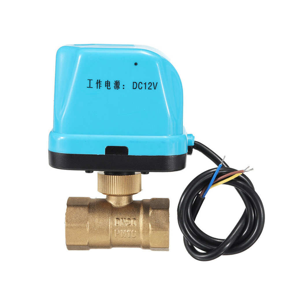 (1/2 Inch) DC 12V 1/2" 3/4" 1" 1-1/4" Motorized Electric Brass Ball Valves 3 Wire Full Port Valve