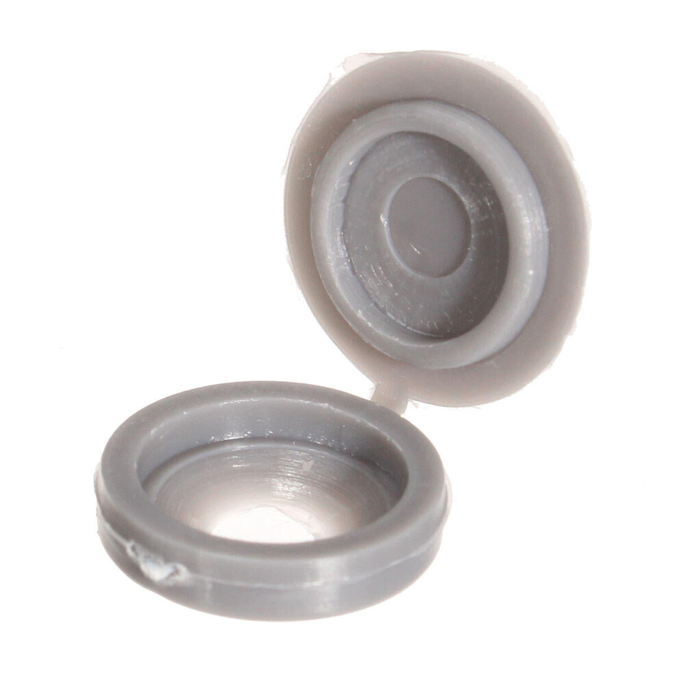 (Grey) 50Pcs Hinge Plastic Screw Covers Caps 6Mm Hole Screw Protector Decor 5 Colors 3654659458360