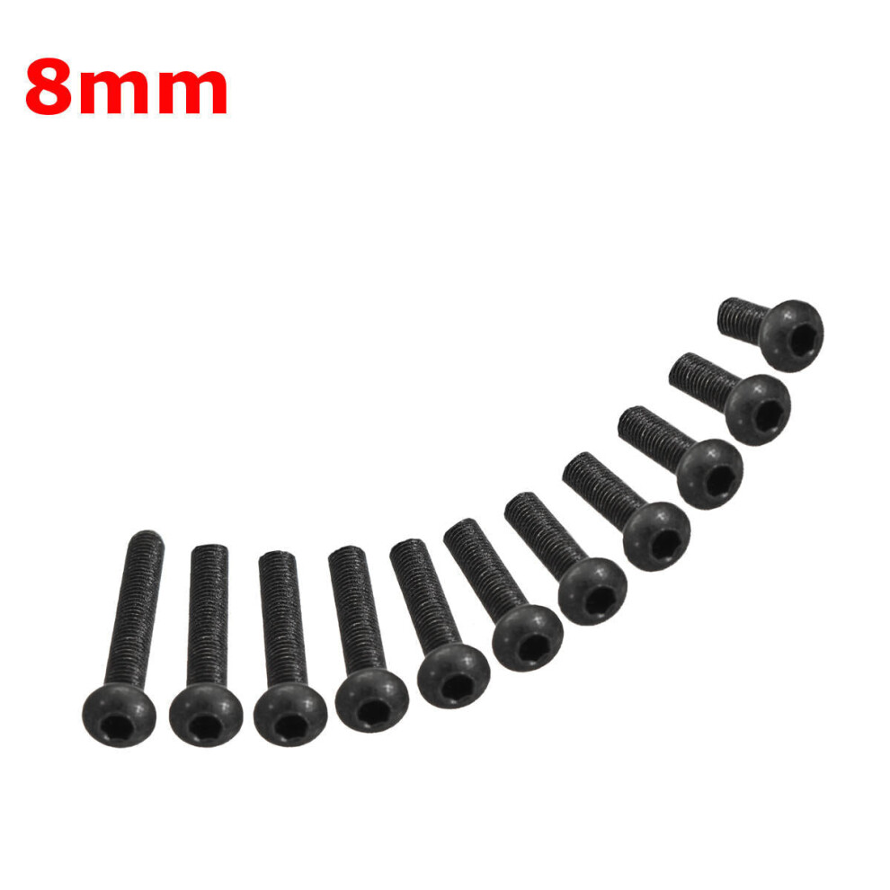 (8.0mm) 50Pcs Metric M3 304 Stainless Steel A2 Button Head Hex Socket Cap Screw Allen Bolt 10.9 Grade