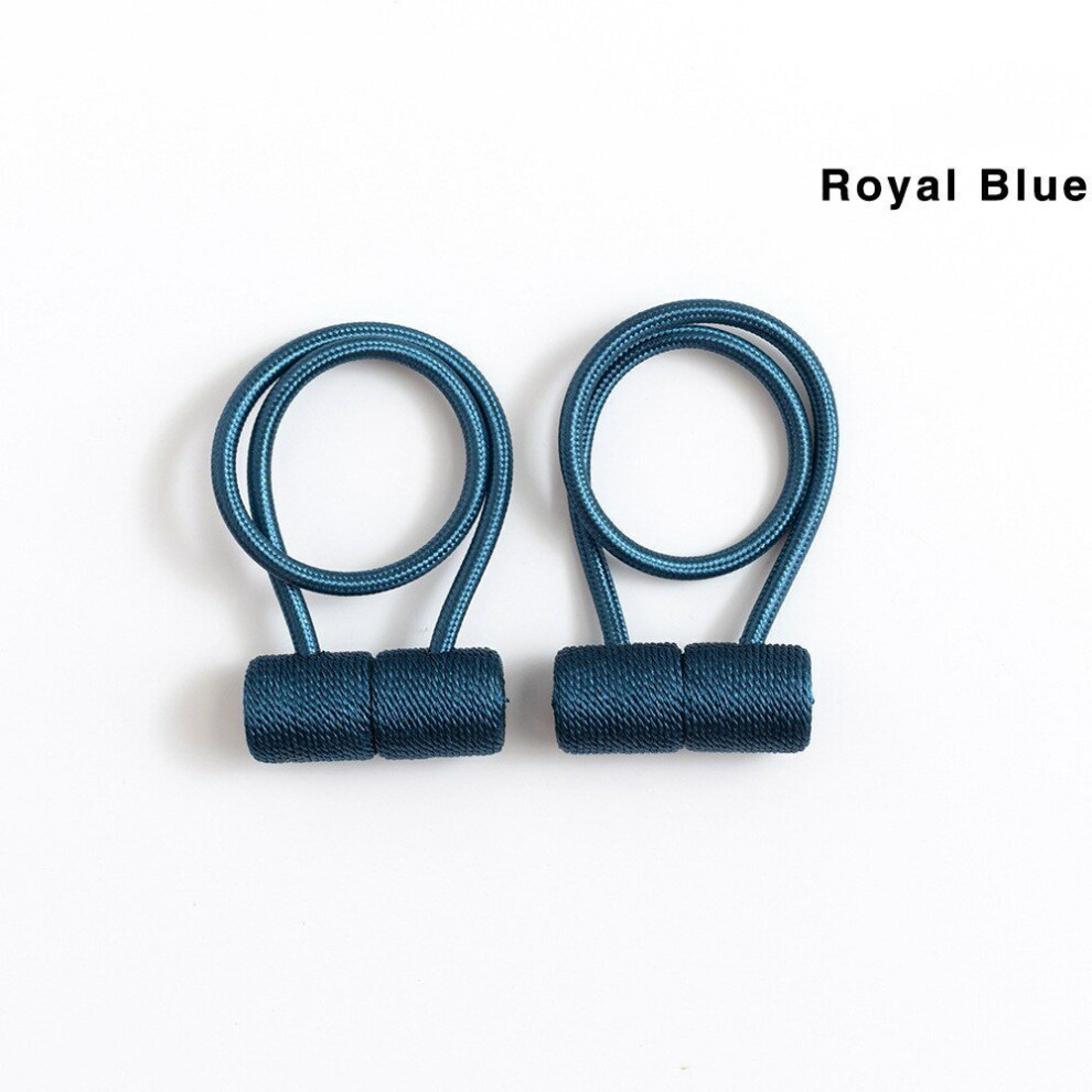 (Royal Blue) 2Pcs Curtain Tiebacks Twist Random Modeling Window Holdbacks Decorative Home Office Rope Hook for Blackout and Sheer Panels