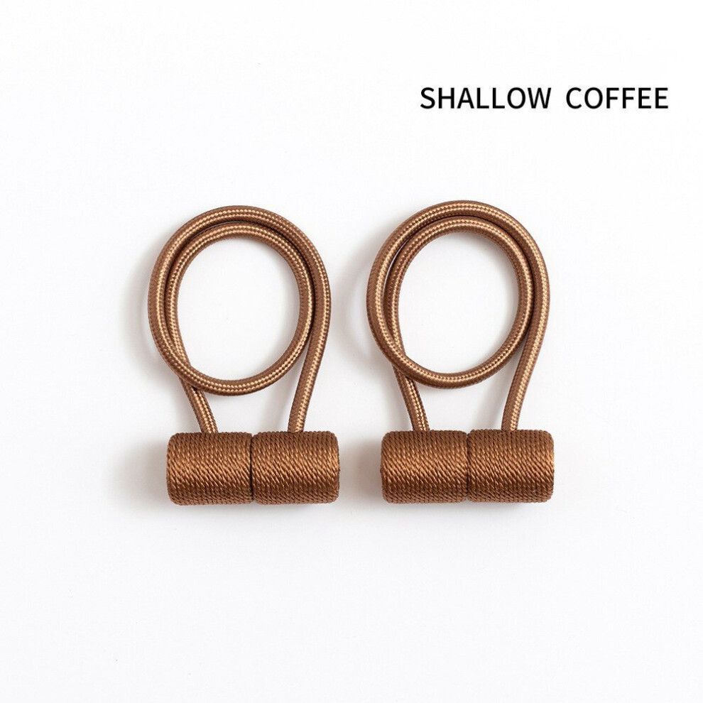 (Shallow Coffee) 2Pcs Curtain Tiebacks Twist Random Modeling Window Holdbacks Decorative Home Office Rope Hook for Blackout and Sheer Panels