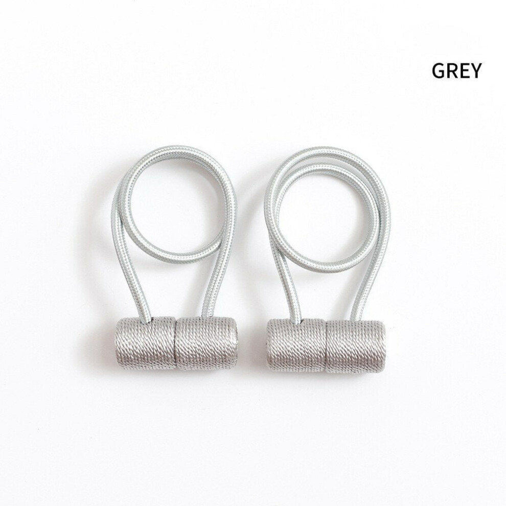 (Grey) 2Pcs Curtain Tiebacks Twist Random Modeling Window Holdbacks Decorative Home Office Rope Hook for Blackout and Sheer Panels