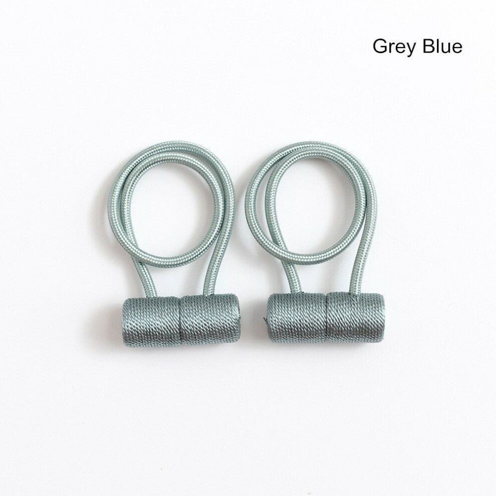 (Grey Blue) 2Pcs Curtain Tiebacks Twist Random Modeling Window Holdbacks Decorative Home Office Rope Hook for Blackout and Sheer Panels