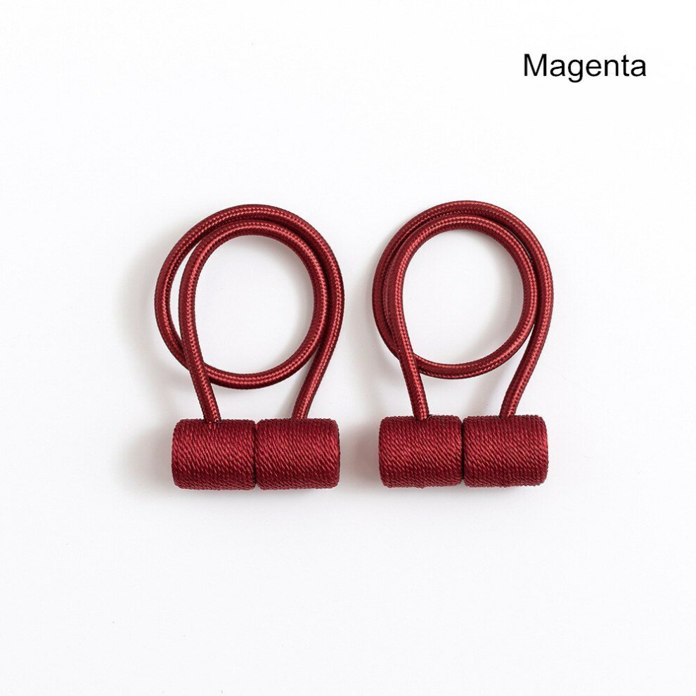 (Magenta) 2Pcs Curtain Tiebacks Twist Random Modeling Window Holdbacks Decorative Home Office Rope Hook for Blackout and Sheer Panels