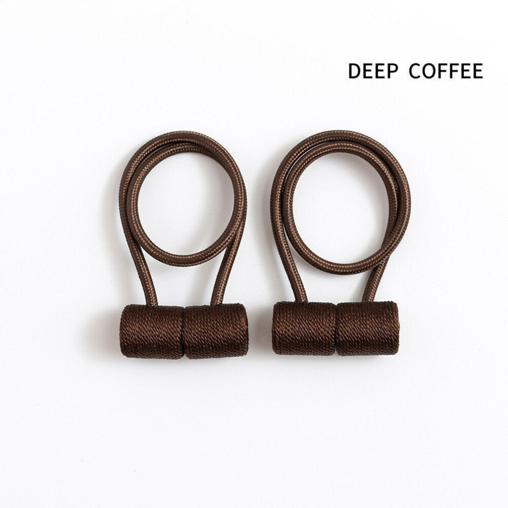 (Deep Coffee) 2Pcs Curtain Tiebacks Twist Random Modeling Window Holdbacks Decorative Home Office Rope Hook for Blackout and Sheer Panels