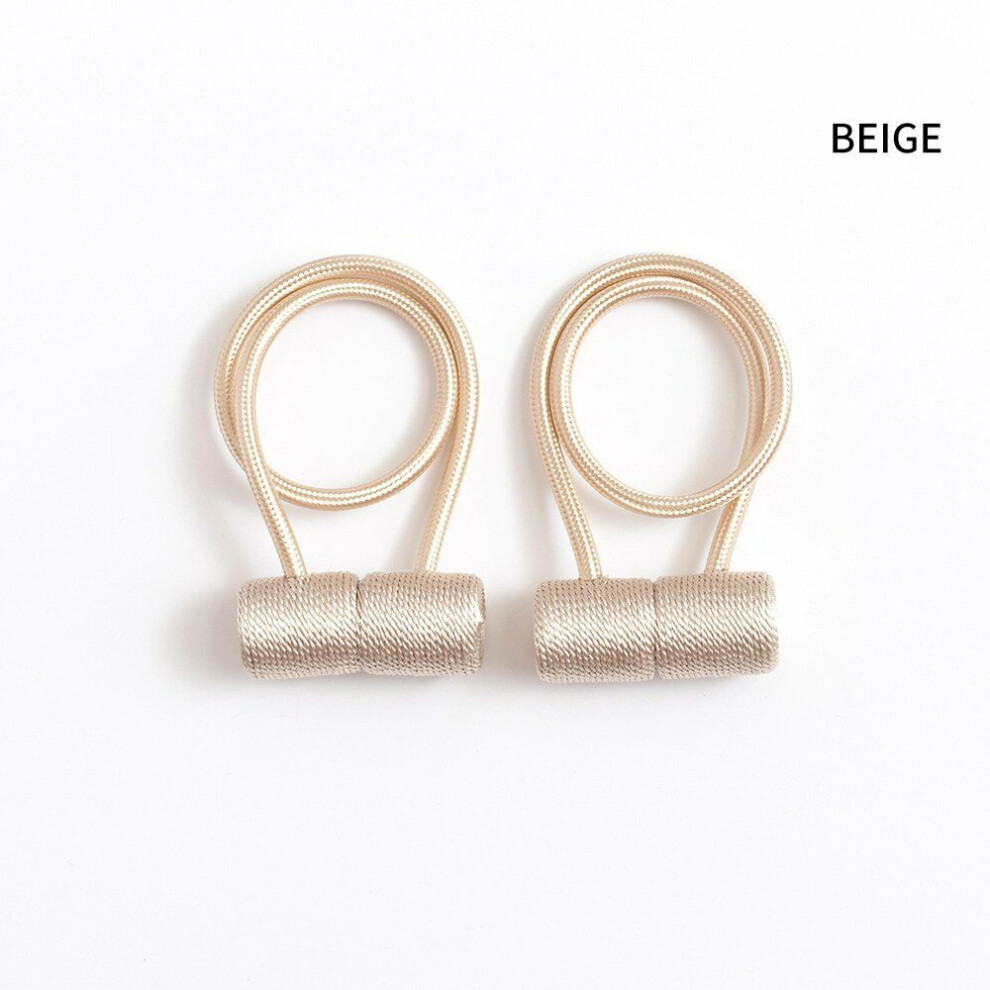 (Beige) 2Pcs Curtain Tiebacks Twist Random Modeling Window Holdbacks Decorative Home Office Rope Hook for Blackout and Sheer Panels