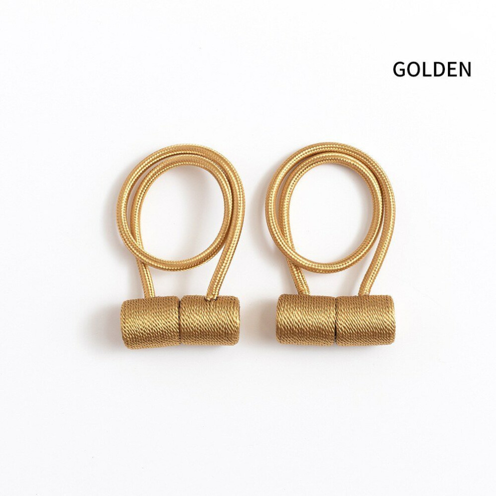 (Golden) 2Pcs Curtain Tiebacks Twist Random Modeling Window Holdbacks Decorative Home Office Rope Hook for Blackout and Sheer Panels