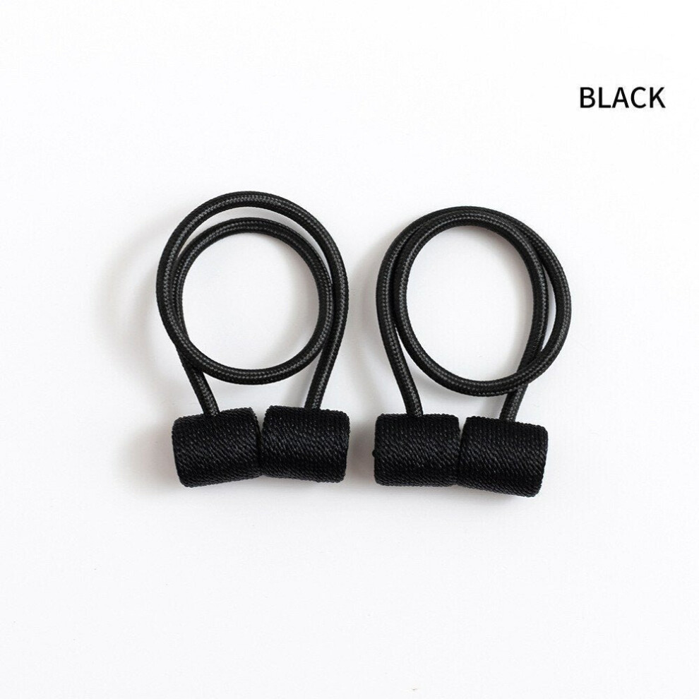 (Black) 2Pcs Curtain Tiebacks Twist Random Modeling Window Holdbacks Decorative Home Office Rope Hook for Blackout and Sheer Panels