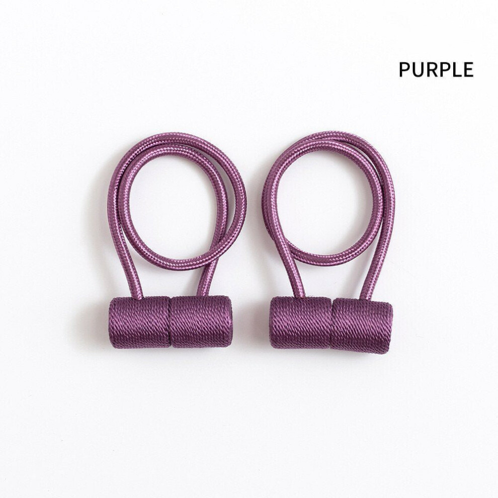 (Purple) 2Pcs Curtain Tiebacks Twist Random Modeling Window Holdbacks Decorative Home Office Rope Hook for Blackout and Sheer Panels