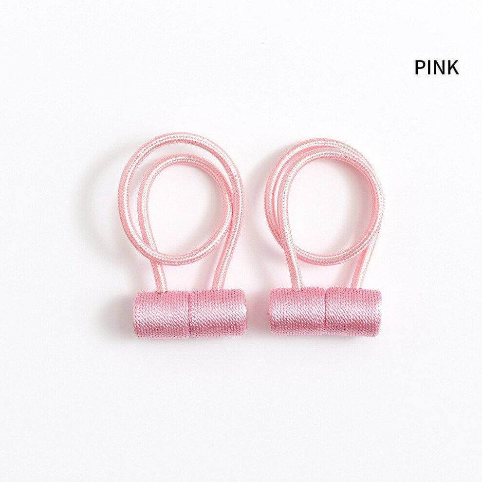 (Pink) 2Pcs Curtain Tiebacks Twist Random Modeling Window Holdbacks Decorative Home Office Rope Hook for Blackout and Sheer Panels