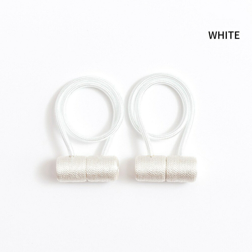 (White) 2Pcs Curtain Tiebacks Twist Random Modeling Window Holdbacks Decorative Home Office Rope Hook for Blackout and Sheer Panels