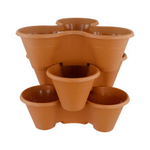 (3) Vertical Strawberry Garden Stackable Outdoor Planters Plant Pot Herb Box Flowers