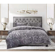 (Grey, Double) New Teddy Fleece Duvet Cover Crushed Velvet Bedding Sets for winter in all sizes