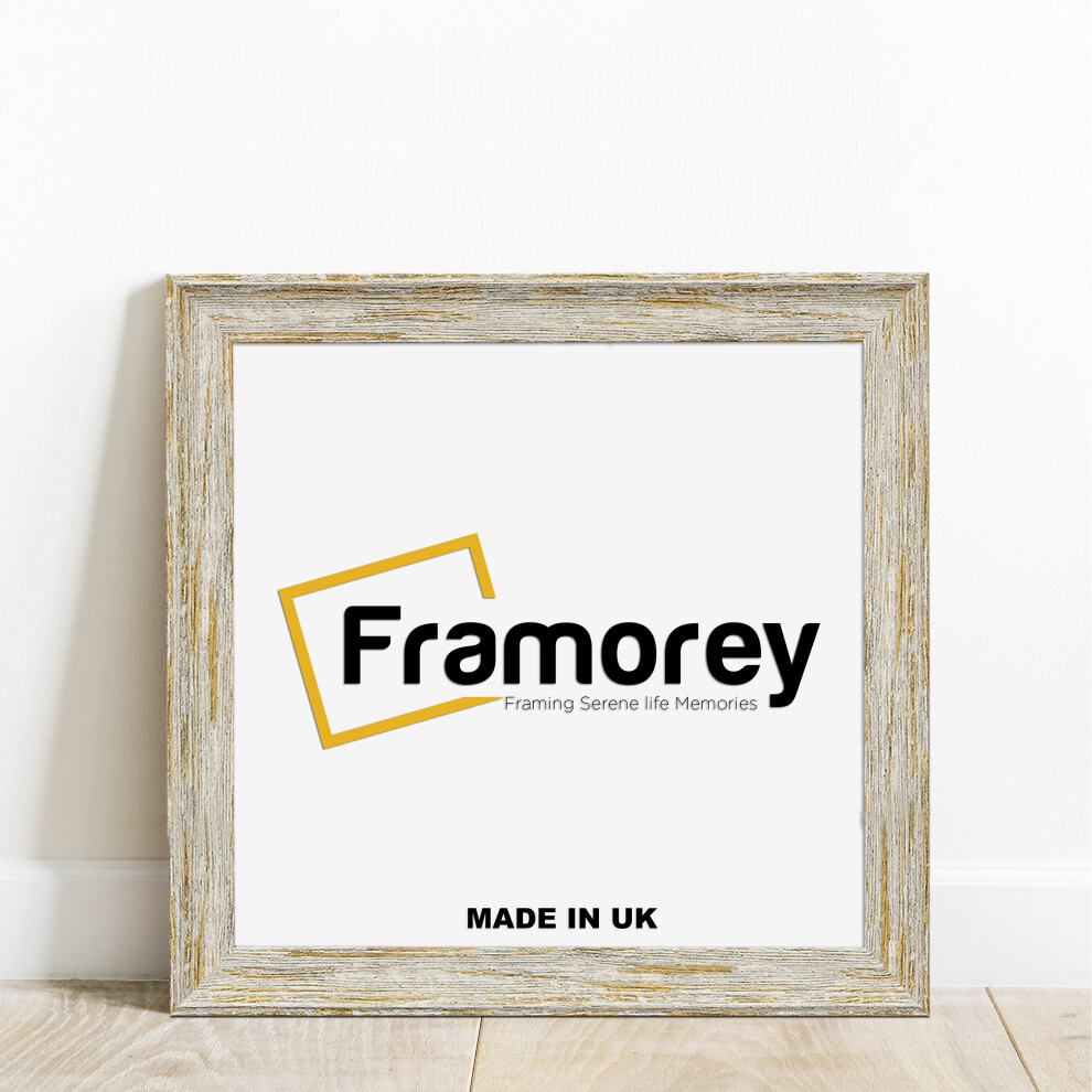 (60x60 CM) Square Size White Vintage Distressed Photo Frames Picture Frame Handmade Wood Effect Wall Art Poster Frames Home Décor Frame