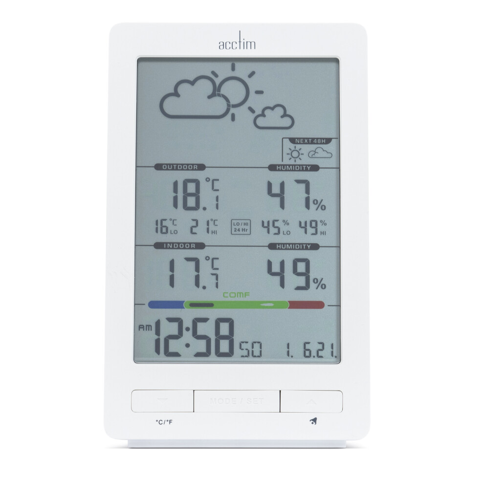 Acctim LCD Weather Station Clock - Temperature & Humidity Skyler 16162