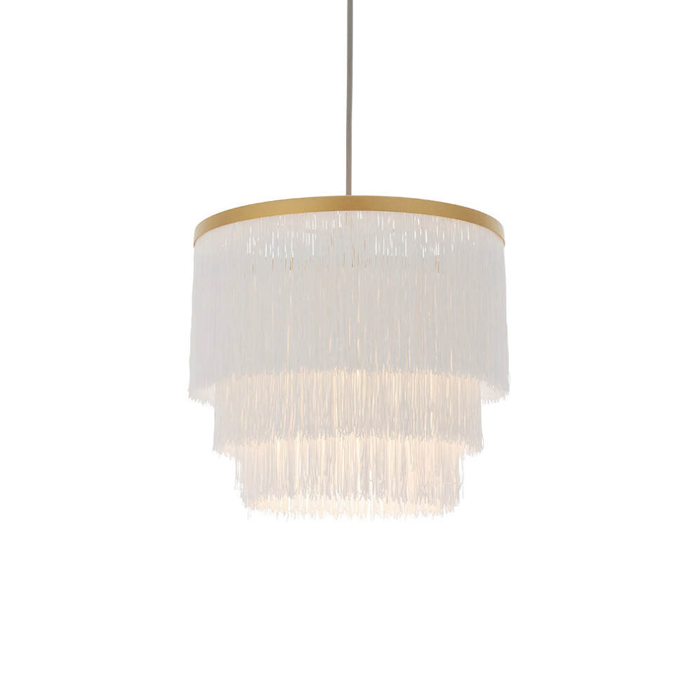 New Loops Matt Ceiling Pendant Fitting - Tassels - Diffused Effect Gold/Light/White Indoor-Living-Room-Dining-Hallway-Interior-Lamp