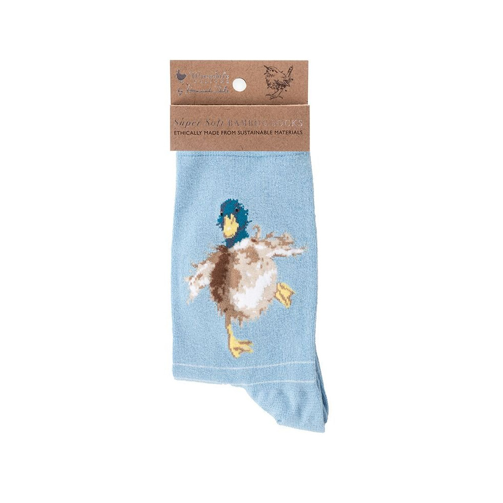 Wrendale Waddle And Quack Duck Bamboo Socks Green