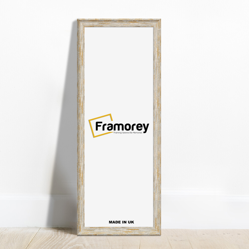 (12x5 Inch) Panoramic Style White Vintage Distressed Photo Frames Picture Frame Handmade Wood Effect Wall Art Poster Frames