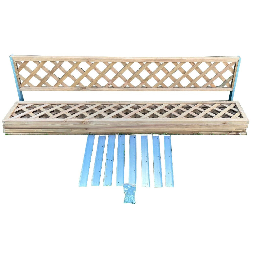 Selections Set Of 5 Wooden Framed Trellis Panels (180Cm X 30Cm) With Brackets