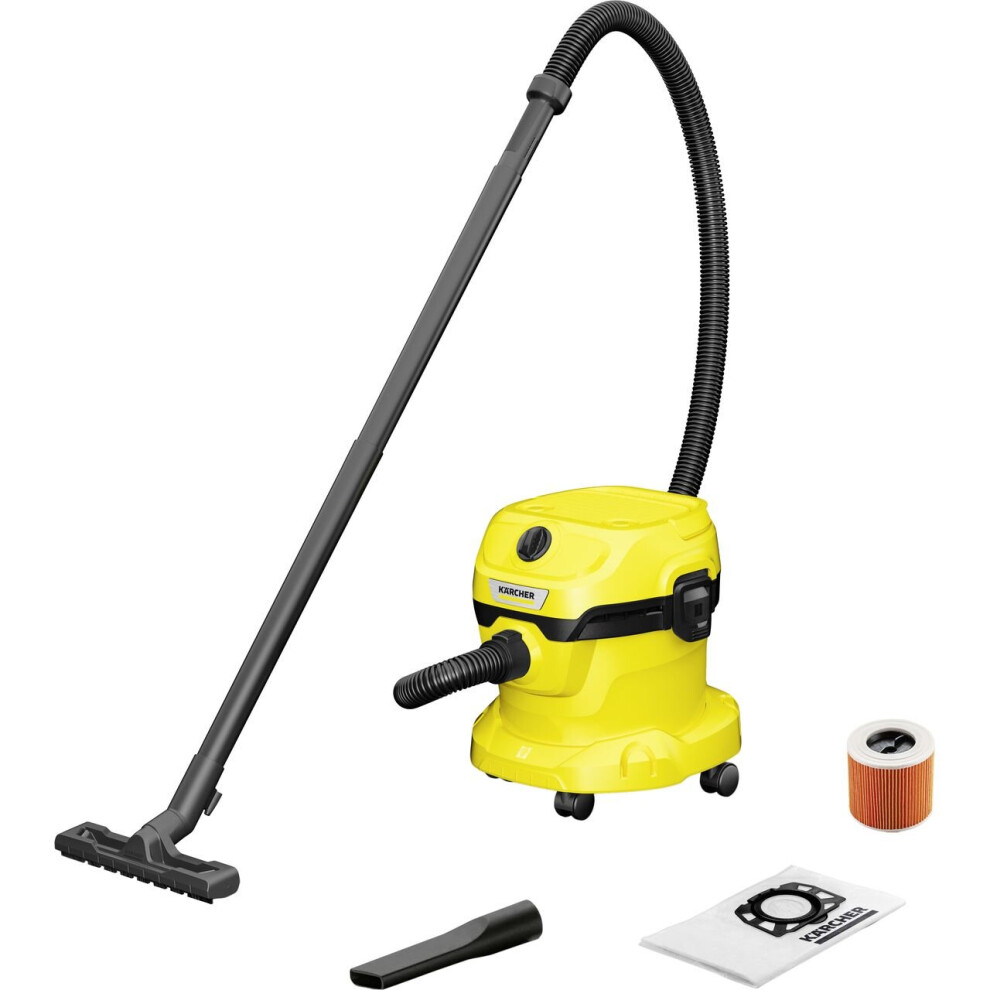Karcher WD 2 Plus Wet & Dry Cleaner - Yellow