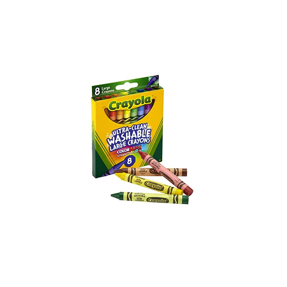 Crayola Ultra Clean Large Washable Crayons, School Supplies, 8 Count