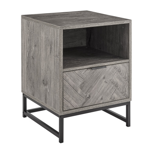 LIVIVO (DARK GREY) LIVIVO Oak Side Table - End Coffee Table