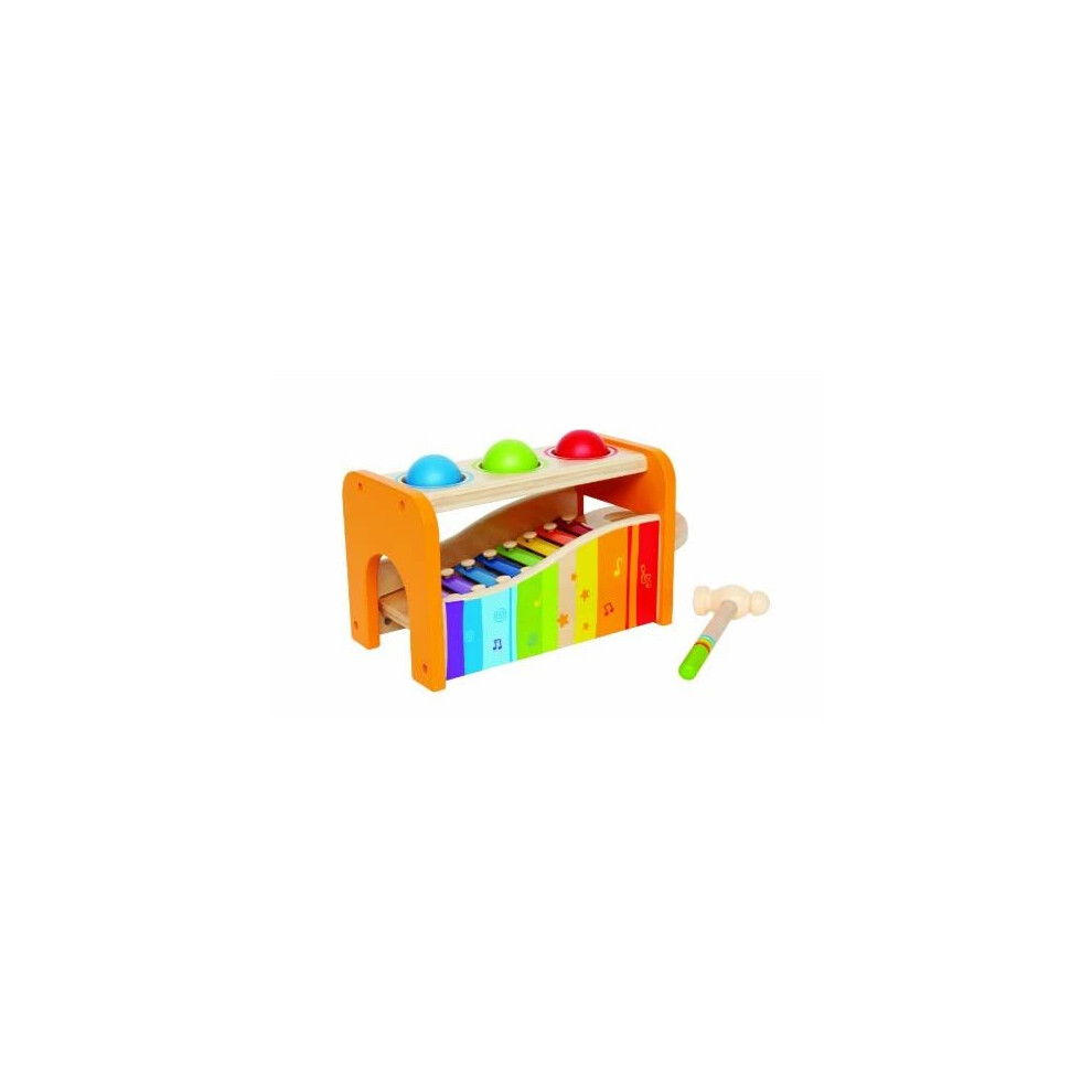Hape Pound & Tap Bench With Slide-Out Xylophone By Hape | Award-Winning Durable Wooden Musical Pounding Toy For Toddlers, Multifunctional And Bri Hape International