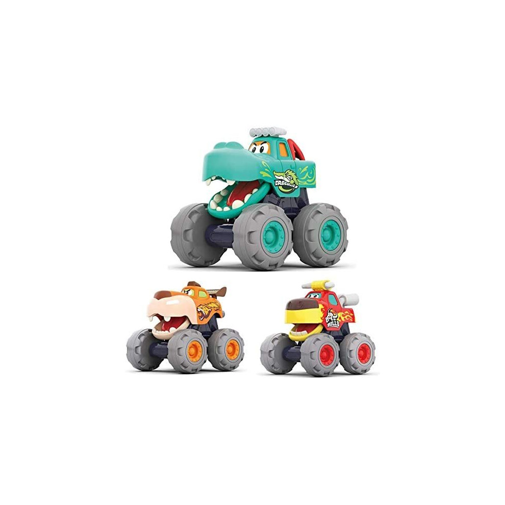 MOONTOY Monster Trucks Pull Back Vehicles Car Toys Gifts for Baby Kid Age 12 Month and Up