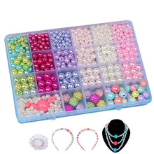 byou Kids Beads, DIY Bead Plastic Colorful Bracelet Making Kits for Girls in PVC Box as Gift for Necklace and Bracelets Headband Ring 800 pieces