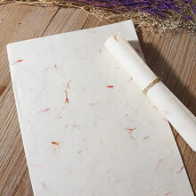 STOBOK 40pcs Chinese Calligraphy Paper Natural Plant Flower Brush Rice Paper Craft Hand Made Art Tissue Xuan Paper Letter Writing Paper