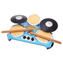 little tikes 654824EUC EA My Real Jam Set-Toy Drums with Drumsticks & Case-Four Modes, Volume Control, Bluetooth Connectivity-Encourages Imaginat