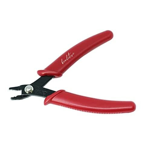Pinza per crimpare perline Beaditive per perline e tubi da 2 mm e 3 mm | 5 pollici (rosso) 2