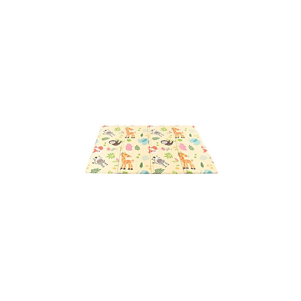 KandyToys Folding Wildlife Nursery Floor Mat - Thick Padded XPE Play Mat