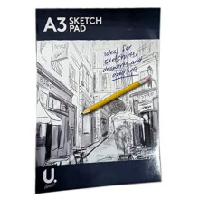Sketch Book A3 Paper Drawing Sketch Pad 25 Sheets Kids Art Painting Book Easy Use Portrait Doodle Pad Colouring Painting Books for Children Artis