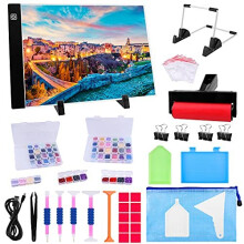 LED Light Pad for Diamond Painting Kit, A4 Diamond Art Light Board, Tracing Light Table Box with Diamond Painting Accessories Tools Set for Full