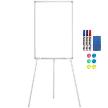 Flipchart Easel Whiteboard, Magnetic Portable White Board 90 x 60cm Stand Dry Erase Board Height Adjustable Tripod Marker Board for Office or Tea