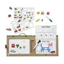 Melissa & Doug Reusable Drawing & Magnet Kit Farm | Activity Books | 3+ | Gift for Boy or Girl