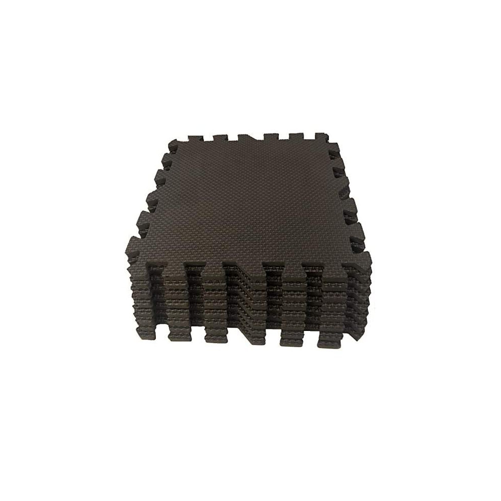 8Pc 30.5 X 30.5 X 1Cm Interlocking Foam Play Mat Set Black Grendle