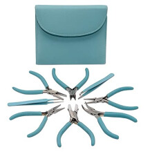 Beadsmith 8 Fashion Light Tool Set For Making Jewelry With Coordinated Clutch Carry Case