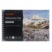 ARTME Watercolour Pad A4 x 12 Sheets/ 300gsm/ Firmly Textured/Cold Pressed/Cellulose Acid Free/Premium Quality Drawing Pad Sketchbook Aquarelle &