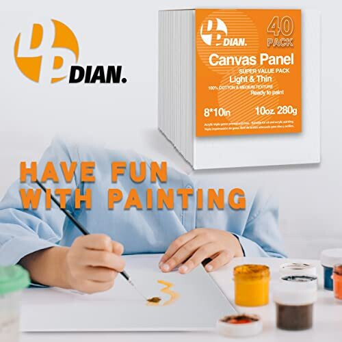 Placas de lona para pintar 40 pacote de 8 polegadas x 10 polegadas Super Value Pack Pain   is de lona de lona para pintura a    leo e acr   lico 1
